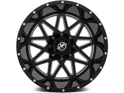 XF Offroad XF-211 Gloss Black Milled 6-Lug Wheel; 24x14; -76mm Offset (07-13 Sierra 1500)