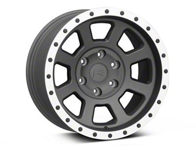 Rovos Wheels Kalahari Charcoal with Machined Lip 6-Lug Wheel; 17x9; -6mm Offset (23-24 Canyon)