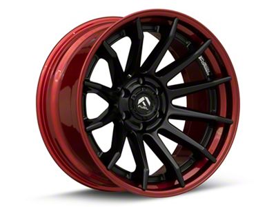 Fuel Wheels Fusion Forged Burn Matte Black with Candy Red Lip 6-Lug Wheel; 24x12; -44mm Offset (07-14 Yukon)