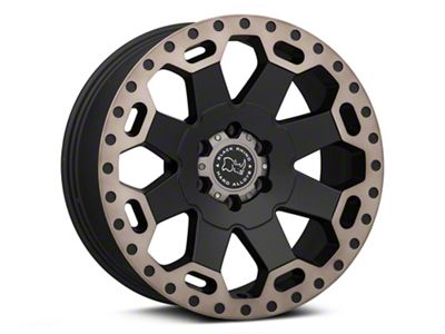 Black Rhino Warlord Matte Black with Machined Dark Tint Lip 6-Lug Wheel; 17x9; 12mm Offset (07-14 Yukon)