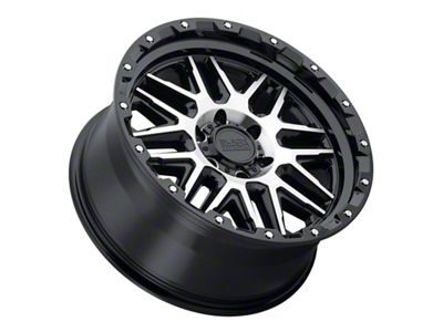 Black Rhino Alamo Gloss Black Machined with Stainless Bolts 8-Lug Wheel; 20x9; -18mm Offset (15-19 Silverado 2500 HD)