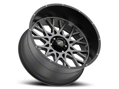 Vision Off-Road Rocker Anthracite with Satin Black Lip 8-Lug Wheel; 20x12; -51mm Offset (07-10 Sierra 2500 HD)