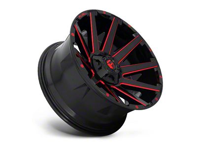 Fuel Wheels Contra Gloss Black with Red Tint Clear 8-Lug Wheel; 20x9; 1mm Offset (07-10 Sierra 3500 HD SRW)