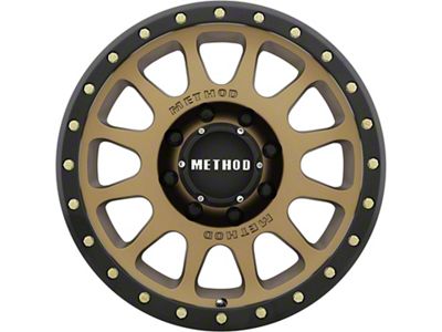 Method Race Wheels MR305 NV Bronze with Matte Black Lip 8-Lug Wheel; 20x10; -18mm Offset (07-10 Silverado 3500 HD SRW)