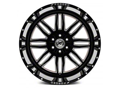 XFX Flow XFX-303 Gloss Black Milled with Red Inner 8-Lug Wheel; 24x12; -44mm Offset (11-14 Silverado 2500 HD)
