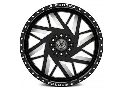 XFX Flow XFX-306 Gloss Black Milled 8-Lug Wheel; 24x14; -76mm Offset (20-24 Silverado 2500 HD)