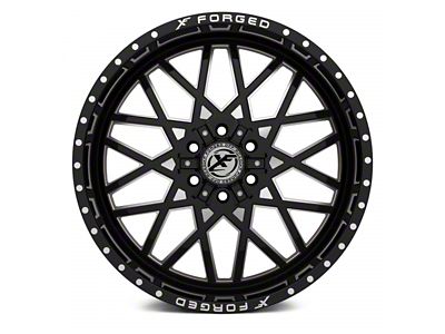 XFX Flow XFX-307 Gloss Black Milled with Red Inner 8-Lug Wheel; 24x14; -76mm Offset (17-22 F-250 Super Duty)