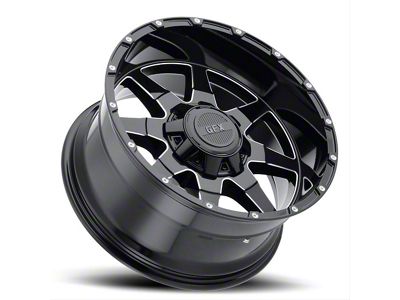 G-FX TR-12 Gloss Black Milled 8-Lug Wheel; 17x9; 12mm Offset (06-08 RAM 1500 Mega Cab)