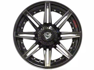 4Play 4P08 Gloss Black with Brushed Face 8-Lug Wheel; 20x10; -24mm Offset (15-19 Sierra 2500 HD)