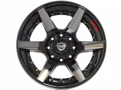 4Play 4P60 Gloss Black with Brushed Face 8-Lug Wheel; 20x10; -24mm Offset (11-14 Sierra 3500 HD SRW)