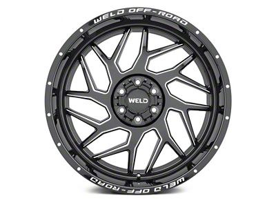 Weld Off-Road Fulcrum Gloss Black Milled 8-Lug Wheel; 20x10; -18mm Offset (15-19 Sierra 3500 HD SRW)