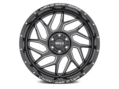 Weld Off-Road Fulcrum Gloss Black Milled 8-Lug Wheel; 20x9; 0mm Offset (15-19 Sierra 3500 HD SRW)