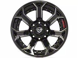 4Play 4P70 Gloss Black with Brushed Face 8-Lug Wheel; 22x12; -44mm Offset (20-24 Silverado 2500 HD)