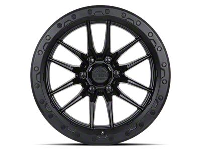 Lock Off-Road Krawler Matte Black with Matte Black Ring 8-Lug Wheel; 20x10; -18mm Offset (20-24 Sierra 2500 HD)