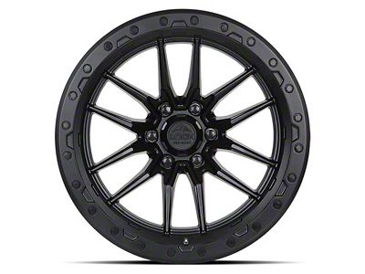 Lock Off-Road Krawler Matte Black with Matte Black Ring 8-Lug Wheel; 22x10; -18mm Offset (20-24 Sierra 2500 HD)