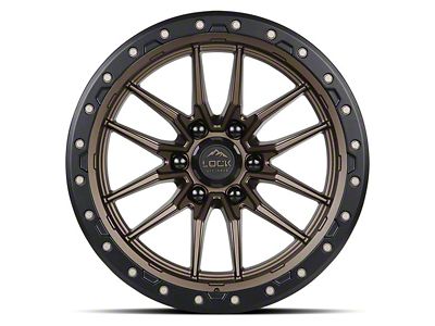 Lock Off-Road Krawler Matte Bronze with Matte Black Ring 8-Lug Wheel; 22x10; -18mm Offset (20-24 Sierra 2500 HD)