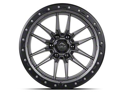 Lock Off-Road Krawler Matte Grey with Matte Black Ring 8-Lug Wheel; 20x10; -18mm Offset (20-24 Sierra 2500 HD)