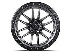 Lock Off-Road Krawler Matte Grey with Matte Black Ring 8-Lug Wheel; 22x10; -18mm Offset (20-24 Sierra 2500 HD)