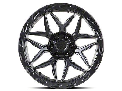 Lock Off-Road Matrix Matte Black with Matte Black Ring 8-Lug Wheel; 22x10; -18mm Offset (11-14 Sierra 2500 HD)