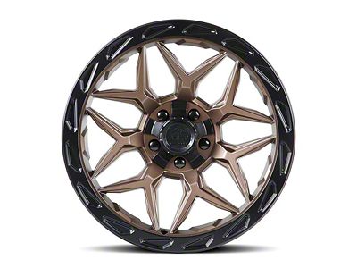 Lock Off-Road Matrix Matte Bronze with Matte Black Ring 8-Lug Wheel; 20x10; -18mm Offset (20-24 Sierra 2500 HD)