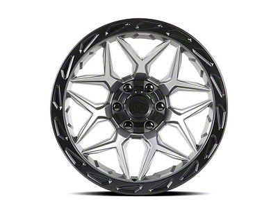 Lock Off-Road Matrix Matte Grey with Matte Black Ring 8-Lug Wheel; 20x10; -18mm Offset (20-24 Sierra 2500 HD)