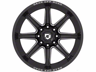 Gear Off-Road Ridge Gloss Black Milled 8-Lug Wheel; 20x9; 18mm Offset (15-19 Sierra 3500 HD SRW)