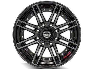 4Play 4P08 Gloss Black with Brushed Face 8-Lug Wheel; 20x10; -24mm Offset (03-09 RAM 3500 SRW)