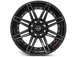 4Play 4P08 Gloss Black with Brushed Face 8-Lug Wheel; 22x10; -24mm Offset (07-10 Sierra 2500 HD)