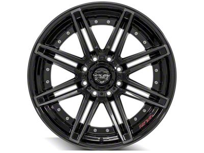 4Play 4P08 Gloss Black with Brushed Face 8-Lug Wheel; 22x10; -24mm Offset (03-09 RAM 2500)