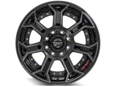 4Play 4P70 Gloss Black with Brushed Face 8-Lug Wheel; 20x10; -24mm Offset (03-09 RAM 2500)