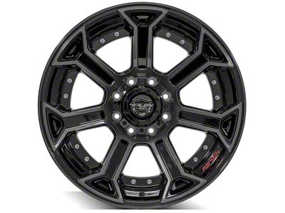 4Play 4P70 Gloss Black with Brushed Face 8-Lug Wheel; 22x10; -24mm Offset (03-09 RAM 2500)