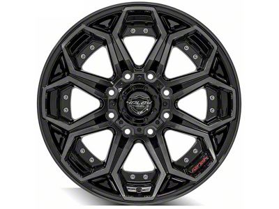 4Play 4P80R Gloss Black with Brushed Face 8-Lug Wheel; 20x10; -24mm Offset (07-10 Sierra 3500 HD SRW)