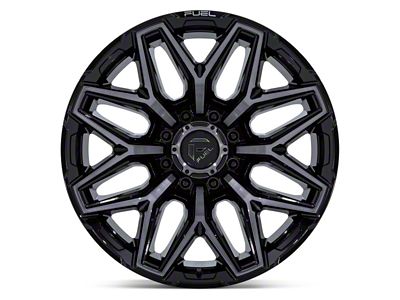Fuel Wheels Flux Gloss Black Brushed Face with Gray Tint 8-Lug Wheel; 20x10; -18mm Offset (06-08 RAM 1500 Mega Cab)