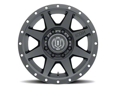 ICON Alloys Rebound Satin Black 8-Lug Wheel; 20x9; 12mm Offset (20-24 Silverado 3500 HD SRW)