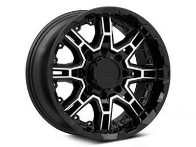 Level 8 Wheels Slingshot Gloss Black Machined 8-Lug Wheel; 20x9; 0mm Offset (10-18 RAM 2500)