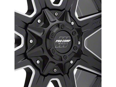 Pro Comp Wheels Quick 8 Satin Black Milled 8-Lug Wheel; 20x9; 0mm Offset (07-10 Silverado 3500 HD SRW)