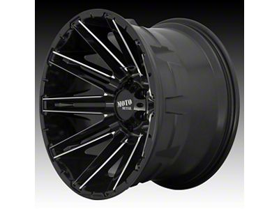 Moto Metal MO998 Kraken Gloss Black Milled 8-Lug Wheel; 20x9; 0mm Offset (15-19 Sierra 2500 HD)