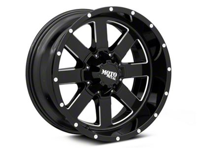 Moto Metal MO962 Gloss Black Milled 8-Lug Wheel; 18x10; -24mm Offset (15-19 Silverado 2500 HD)