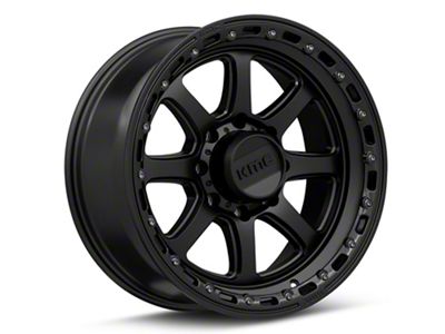 KMC Chase Satin Black with Gloss Black Lip 8-Lug Wheel; 20x9; 18mm Offset (15-19 Silverado 2500 HD)