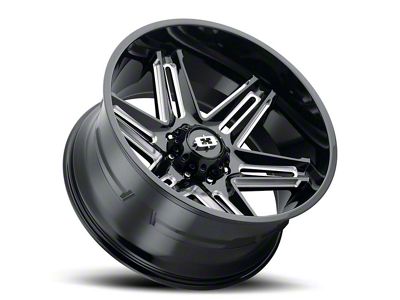 Vision Off-Road Razor Gloss Black Milled 8-Lug Wheel; 22x12; -51mm Offset (20-24 Silverado 3500 HD SRW)