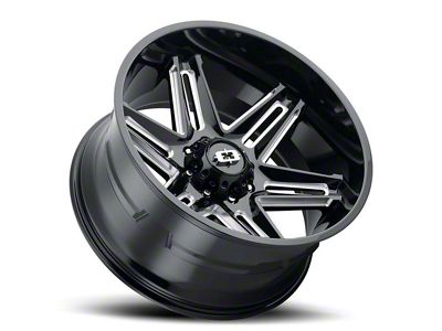 Vision Off-Road Razor Gloss Black Milled 8-Lug Wheel; 22x12; -51mm Offset (15-19 Sierra 2500 HD)