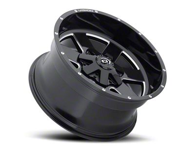 Vision Off-Road Arc Gloss Black Machined 8-Lug Wheel; 20x9; 12mm Offset (15-19 Silverado 3500 HD SRW)