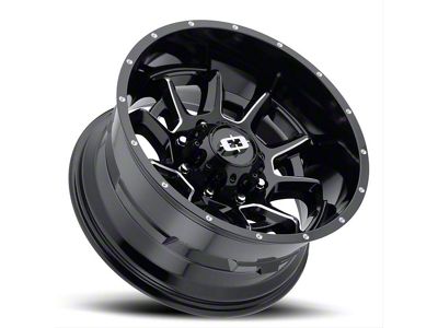 Vision Off-Road Bomb Gloss Black Machined 8-Lug Wheel; 20x9; 12mm Offset (20-24 Sierra 3500 HD SRW)