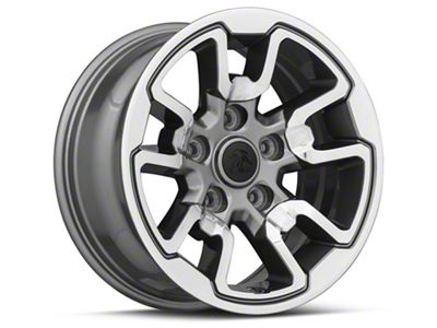 Rebel Style Polished with Anthracite Inlay 5-Lug Wheel; 17x8; 18mm Offset (02-08 RAM 1500, Excluding Mega Cab)