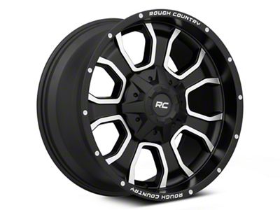 Rough Country 93 Series Matte Black Milled 6-Lug Wheel; 20x10; -18mm Offset (19-24 RAM 1500)