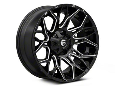 Fuel Wheels Twitch Glossy Black Milled 5-Lug Wheel; 20x9; 1mm Offset (02-08 RAM 1500)