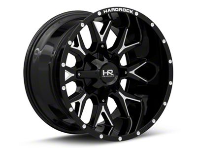 Hardrock Offroad Affliction Gloss Black Milled 5-Lug Wheel; 20x9; 0mm Offset (02-08 RAM 1500, Excluding Mega Cab)