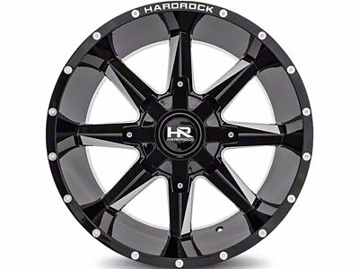 Hardrock Offroad Hardcore Gloss Black Milled 5-Lug Wheel; 20x10; -19mm Offset (02-08 RAM 1500, Excluding Mega Cab)