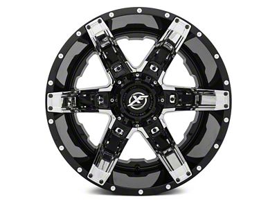 XF Offroad XF-214 Gloss Black with Chrome Inserts 5-Lug Wheel; 20x10; -24mm Offset (09-18 RAM 1500)