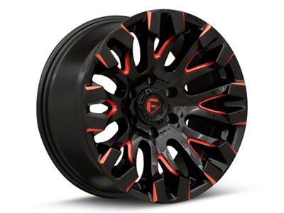 Fuel Wheels Quake Gloss Black Milled with Red Tint 6-Lug Wheel; 20x9; 1mm Offset (19-24 RAM 1500)